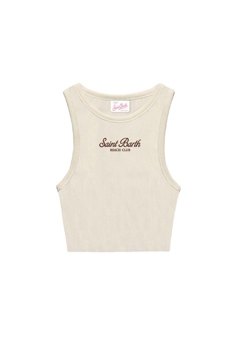 Canotta MC2 Saint Barth bambina BLUJR03462H Beige tinta unita otone girocollo MC2 SAINT BARTH | Canotte | BLUJR03462H10
